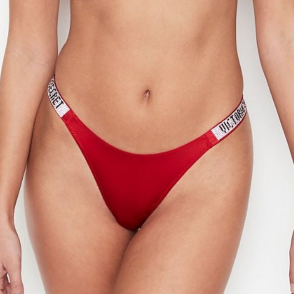 NWT Victoria's Secret Very Sexy Smooth Shine Strap Thong with rhinestones